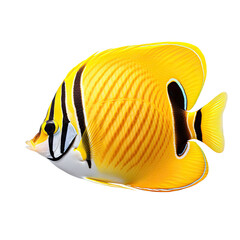 Wall Mural - butterflyfish, isolated on a white transparent background cutout