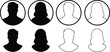 user profile, person icon in flat, line set isolated in transparent background Suitable for social media man, women profiles, screensavers depicting male, female face silhouettes vector apps website