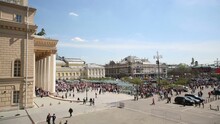 People On Theatrical Square Near Bolshoi Theater. 