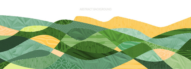 Wall Mural - green abstract rice field top view texture vector background. nature pattern, eco illustration, coun