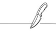© artisttop - Kitchen knife one line continuous drawing. Kitchen tools continuous one line illustration.