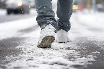 person walking in snow