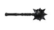 Black sphere medieval mace weapon isolated on transparent and white background. Knight concept. 3D render