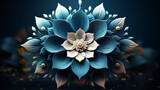 3d Blue Mandala india Pattern Wallpaper