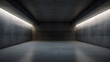 Concrete room background, minimalist design of dark gray garage or warehouse with led light, grungy interior of modern underground hall. Concept of wall, studio, industry, building