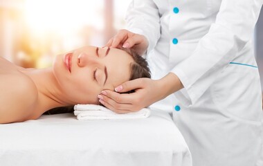 Canvas Print - Skincare,massage for young woman in spa