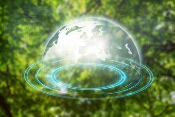 Wall Mural - ecological environmentally digital concept infographic