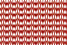 Geometric Of Pattern Vector. Design Heart White On Red Background. Design Print For Illustration, Textile, Carpet, Magazine, Cover, Card, Background, Wallpaper. Set 1