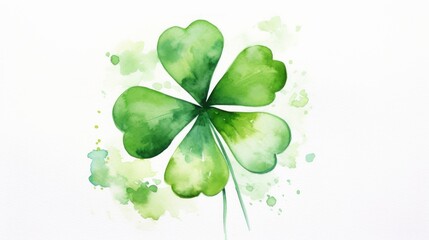 Wall Mural - Watercolor sketch of a clover-covered St Patrick's Day greeting sign. Card.
