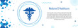 Medicine and Healthcare banner with geometric abstract pattern design, Hippocratic symbol, Caduceus, A logo that mostly used in the medical field, copy space for text