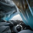 A hidden glacial cave with shimmering ice formations2