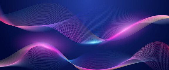 Wall Mural - blue and purple violet vector glowing tech line modern abstract background