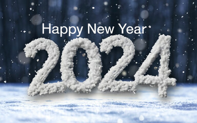 Happy New Year 2024 greeting card