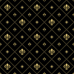 Wall Mural - classic seamless pattern. damask orient ornament. brown and golden classic vintage background. orien