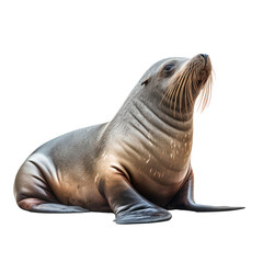 Wall Mural - Sea lion isolated on white, transparent background