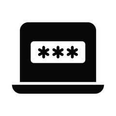 Canvas Print - Computer laptop password vector icon