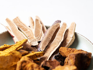 Wall Mural - Various dried mushrooms, herbal medicine