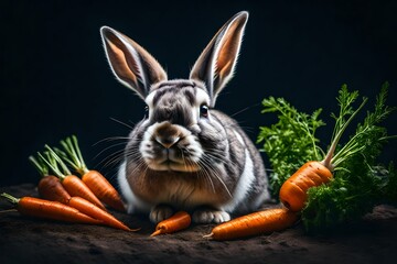 Wall Mural - rabbit and carrots