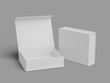 White Blank of Two Boxes 3D Mockup for Magnetic Gift Box Packaging