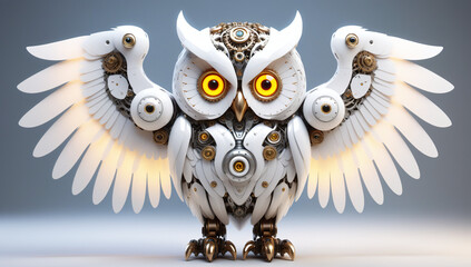 mecanical white owl #6