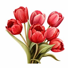 Poster - bouquet of red tulips