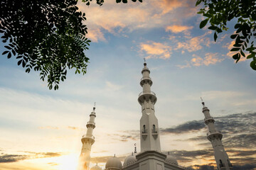 Sticker - The dome and minaret of the mosque