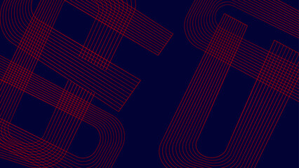 Wall Mural - Dark blue abstract background with glowing geometric lines. Modern shiny blue lines pattern. Futuristic technology concept abstract wave dark background. vector illustration
