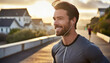 © SashaMagic - Confident Young Man Running with a Smile in Beautiful Nature