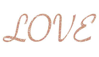 Wall Mural -  Soft Pink glitter Love lettering. Hand Drawn lettering love word. Design for decorating,background, wallpaper, illustration.	
