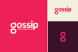 Bubble Chat Message Media Social Conversation Talk Messenger Apps with Initial Letter G Gossip logo design