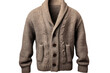 Cozy Elegance Embracing Comfort in a Shawl Collar Cardigan Isolated On Transparent Background