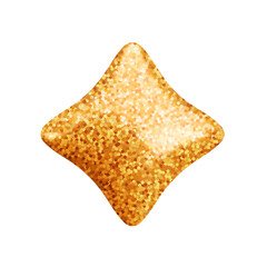 Wall Mural - vector 3d gold glitter star sparkling icon on white background. cute realistic cartoon 3d render of 
