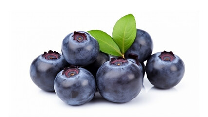 Canvas Print - Blueberry isolated. Blueberry on white background. Bilberry. Clipping path. generative ai