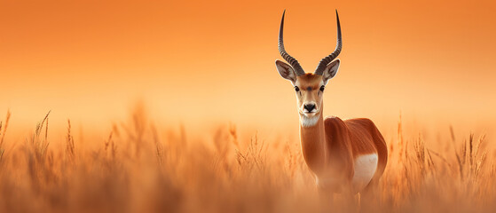 Wall Mural - antelope, wildlife photo, with empty copy space
