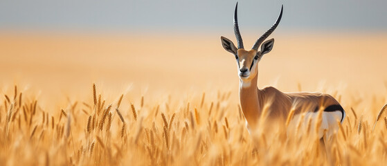 antelope, wildlife photo, with empty copy space