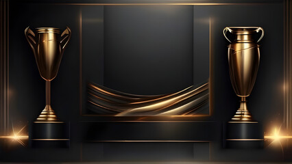 black golden stage royal awards graphics background. glowing lines elegant shine modern spotlight. l