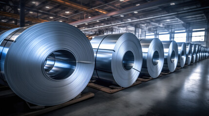 Wall Mural - Steel or galvanized roll in the factory