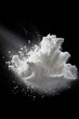 A pile of white powder on a black background. Suitable for various uses