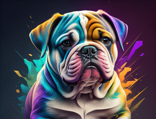 Wall Mural - Bully Welpe in Farbe