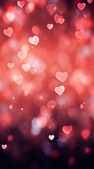 Valentine mockup with heart shaped on blur bokeh background with copyspace for social media sale online