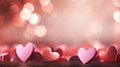 Valentine web banner with heart shaped on blur bokeh background and copyspace for marketing sale online