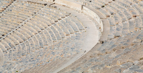 Wall Mural - Row of marble seats for spectators. Ancient theater in Ephesus, Turkey in a beautiful summer day