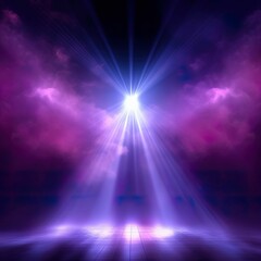 Wall Mural - Background with rays of light. Purple stage lights and spotlights on stage. Abstract background.