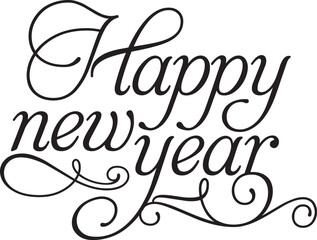Wall Mural - happy new year sign design swirl laser cut