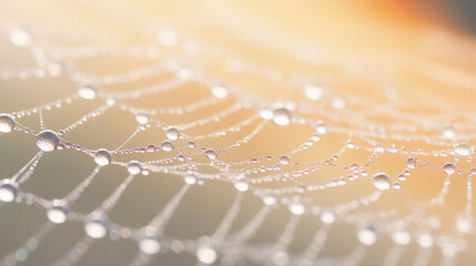 A cobweb with dew on it