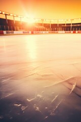 Poster - A skateboard placed on top of an ice rink. Suitable for winter sports or recreational concepts