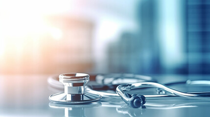 close up of a stethoscope on the table