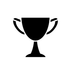 black trophy cup icon isolated on white transparent background vector illustration. concept of award