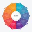 Circle Round Cycle Business Infographic Design Template with 10 Options