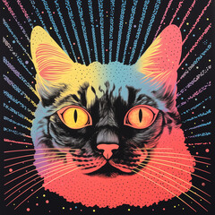  Exploring Risograph Aesthetics in Cat Form